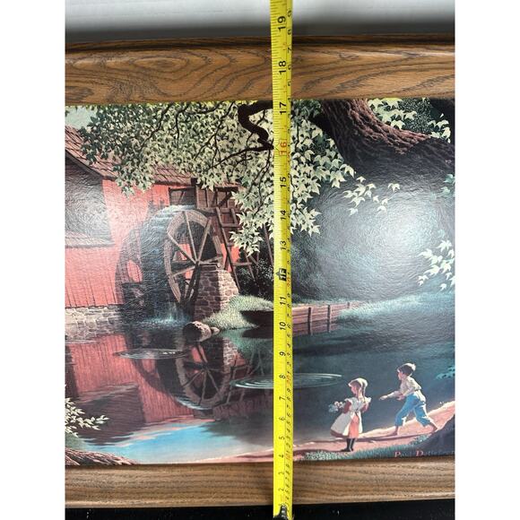 Vintage Framed Paul Detlefsen Lithograph Print Old Mill Stream 22” - Picture 8 of 9